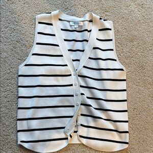 Line and Dot Button-Up Vest